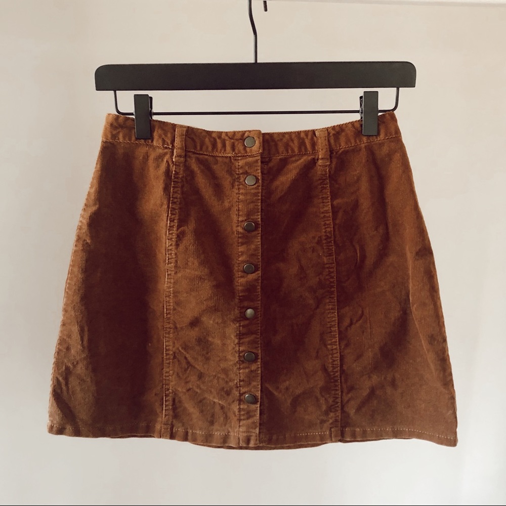 Corduroy Button Down Skirt